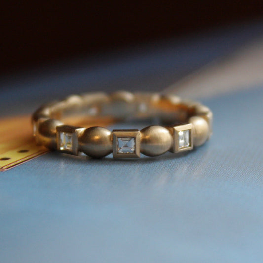 Carre Diamond Bubble Ring