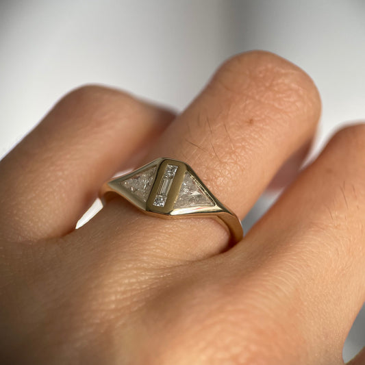 Art Deco Double Triangle Ring
